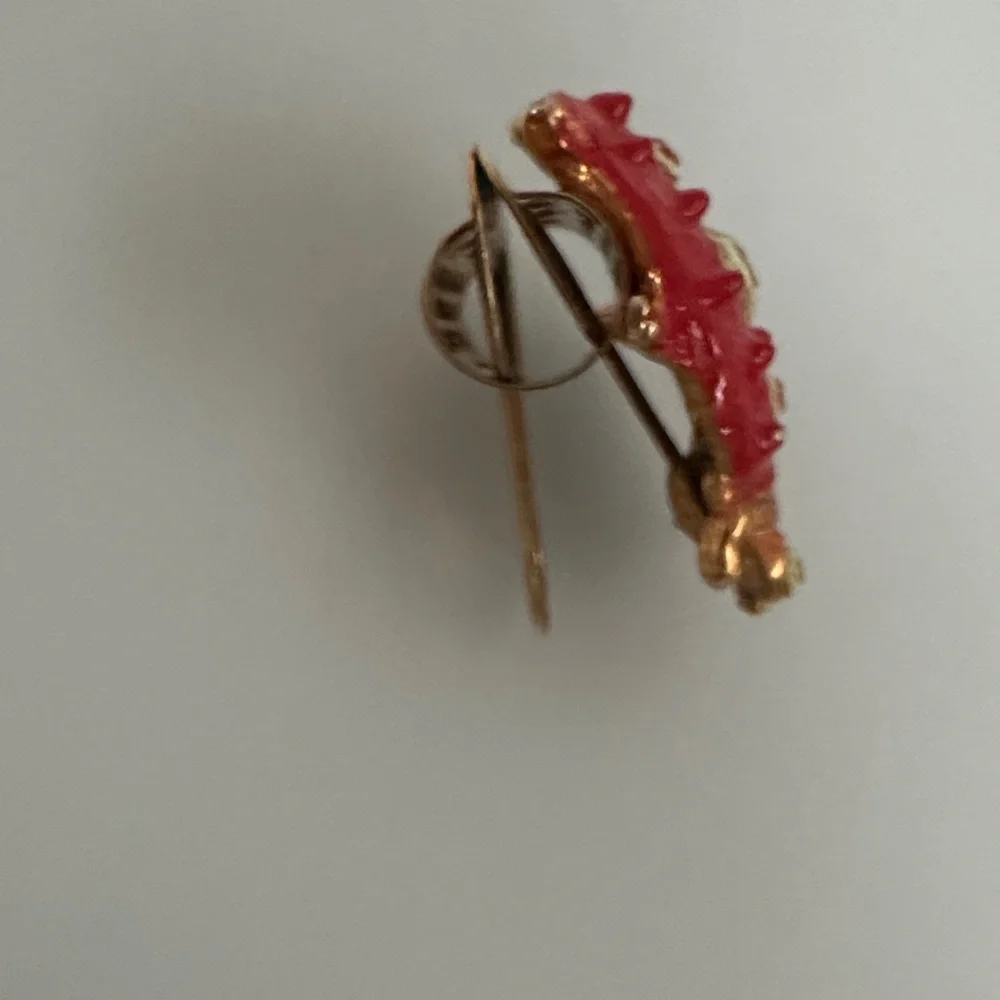 Red and Gold Ladybug Vintage Clip